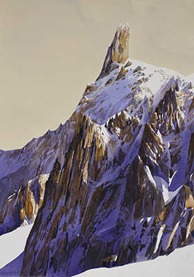 Dente del Gigante, acquerello su carta intelaiata, 77x58,5cm, 2025